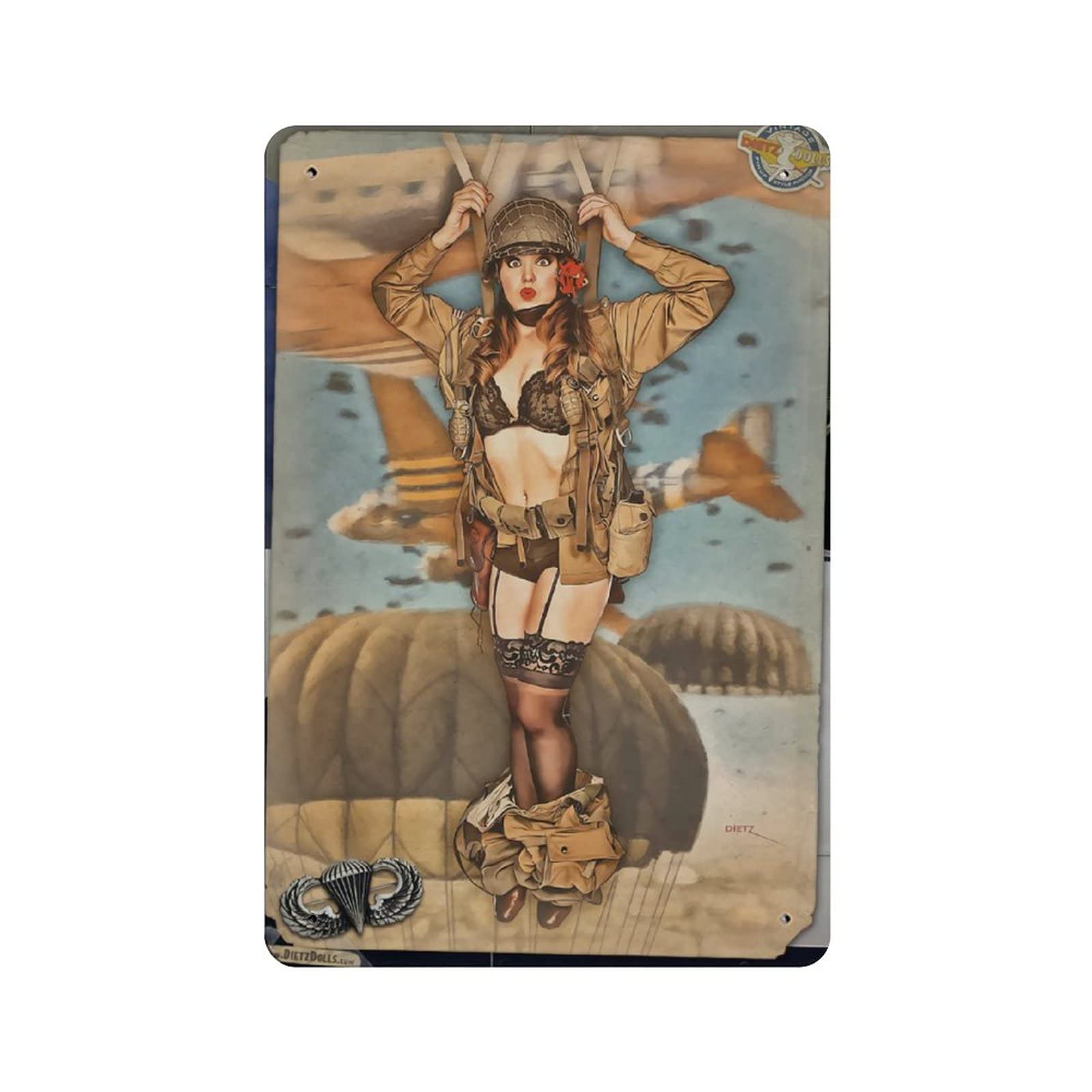 KEYGAMER The Pants Were Blown Off By The Wind While Parachuting Metal Tin Sign, Vintage Plaque Poster Garage Bar Home Wall Decor 8 X 12 Inches โ image 1