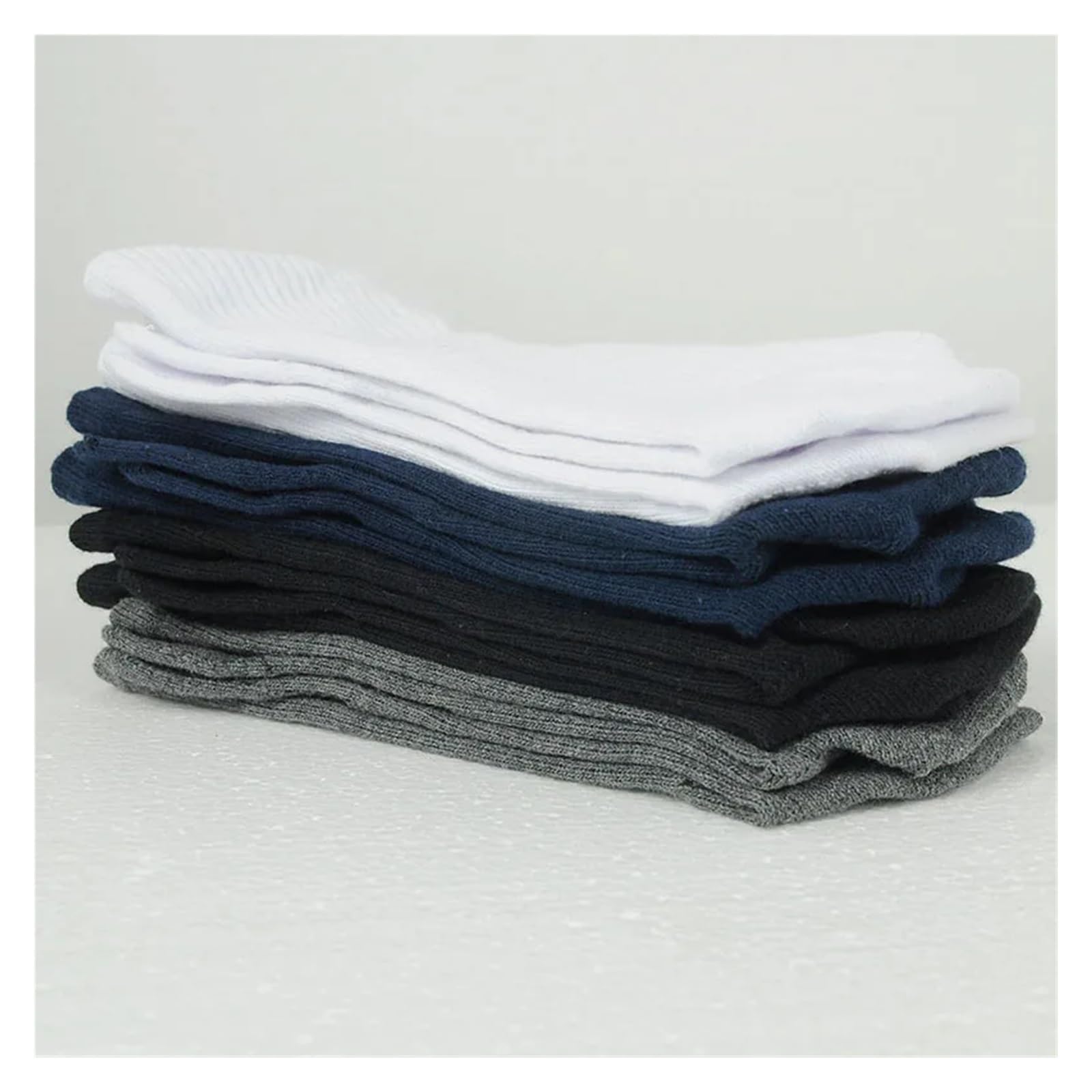 Calzini a cinque dita 5 paia di calzini lunghi da uomo a compressione in punta di cotone tinta unita a metà polpaccio mesh traspirante che assorbe il sudore calzini sportivi a cinque dita uomo(5 pairs