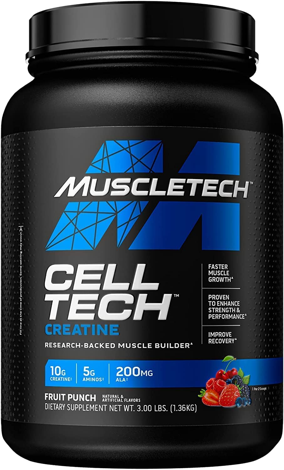 Cell-Tech Performance Series, Fruit Punch, 1.36 kg, Creatine HCl, Creatine Monohydrate and Carbohydrate Powder
