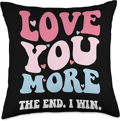 Miniatura 1 de Love You More The End I Win - Divertida almohada de San Valentín, 18 x 18 pulgadas, multicolor