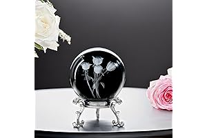 3D Rose Crystal Ball Figurine