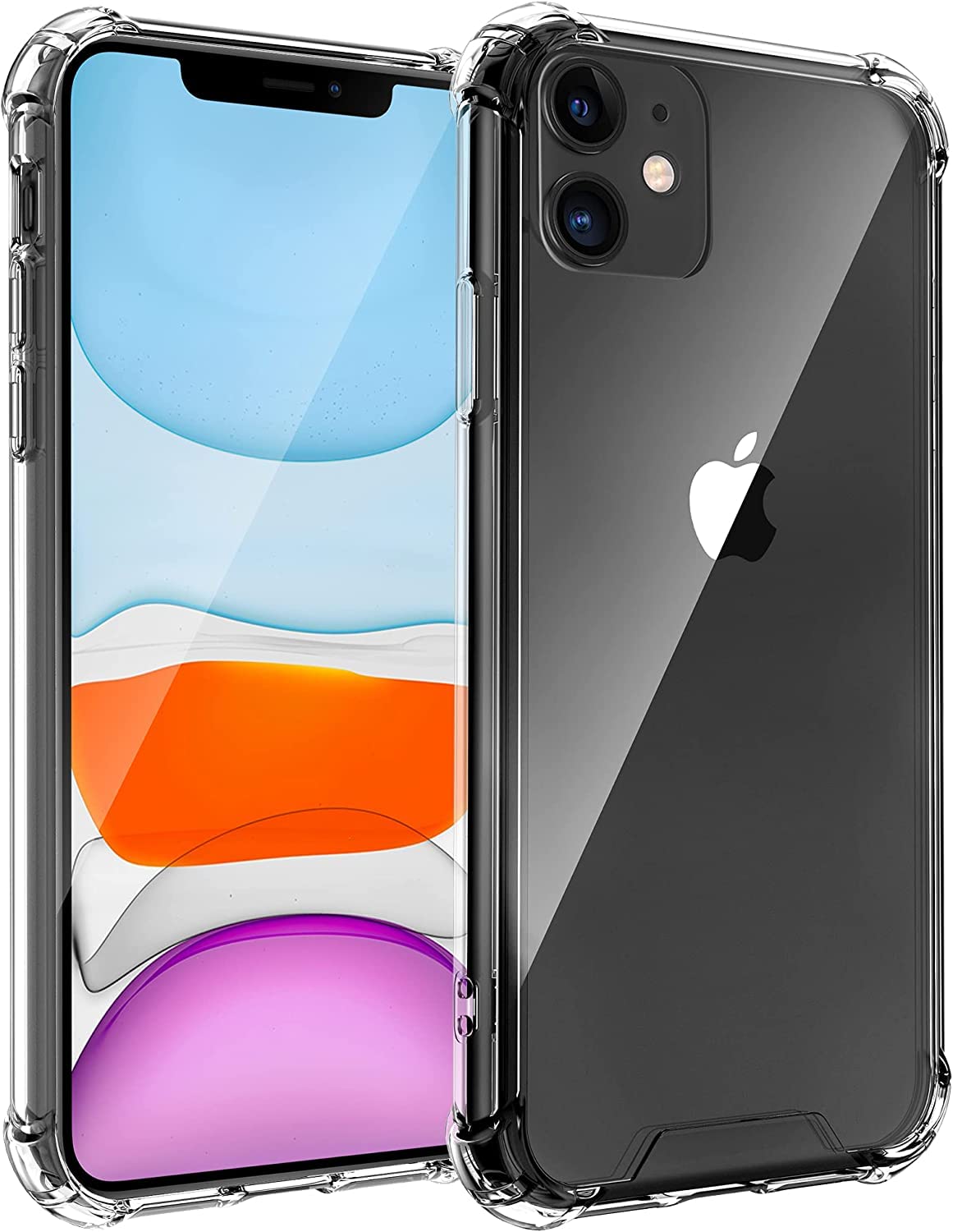 Zubitech iPhone 12 Clear Case Soft Flexible Silicone TPU Shockproof Transparent Rubber Back Cover Compatible for iPhone 12 (Clear, iPhone 12)