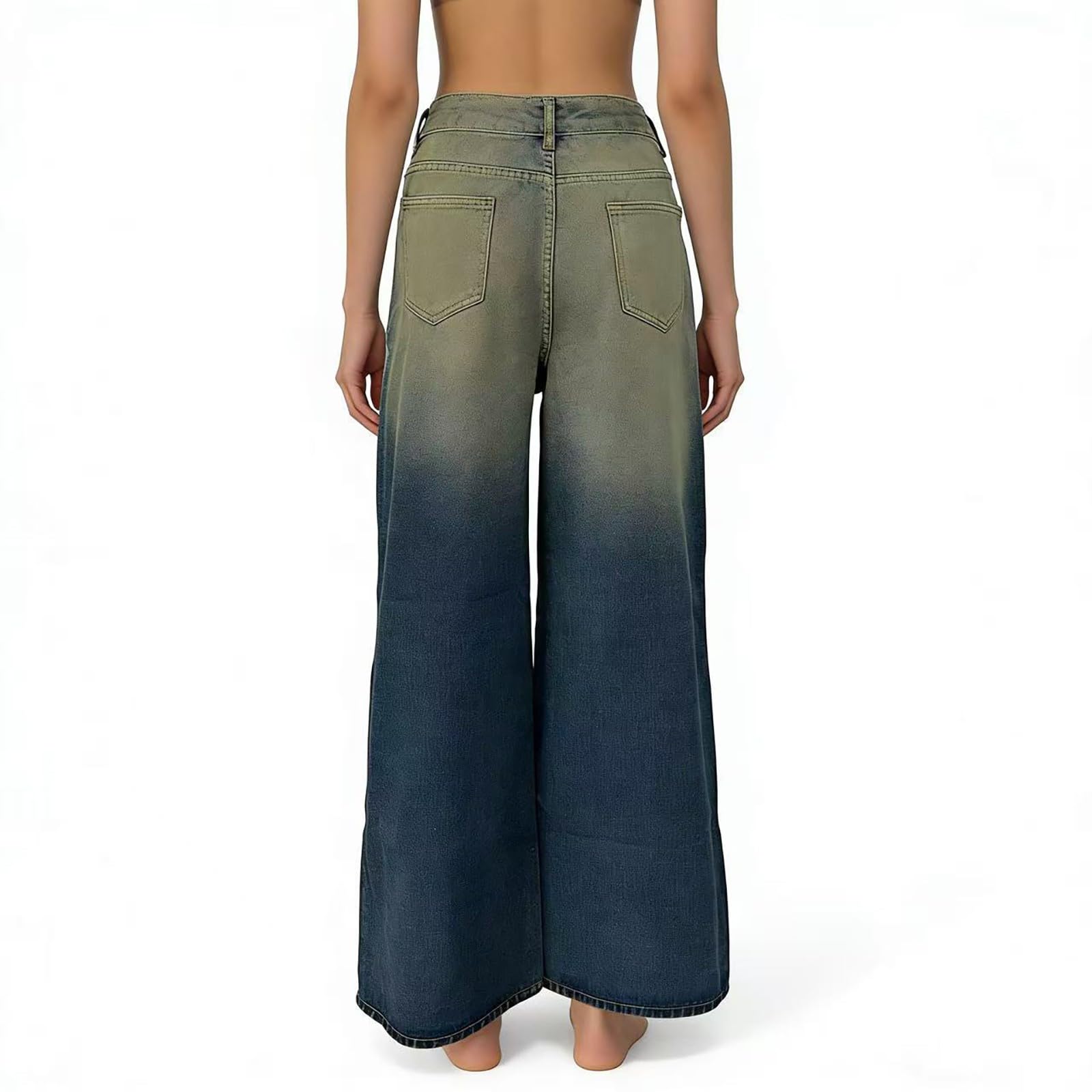 Jeans Donna Leggeri Elasticizzati Jeans Vita Alta Gamba Larga Larghi Pantaloni Denim Baggy Casual Leggeri Moda Pantaloni Elasticizzati Curvy con Tasche Palazzo Streetwear Eleganti Comodi Hiphop