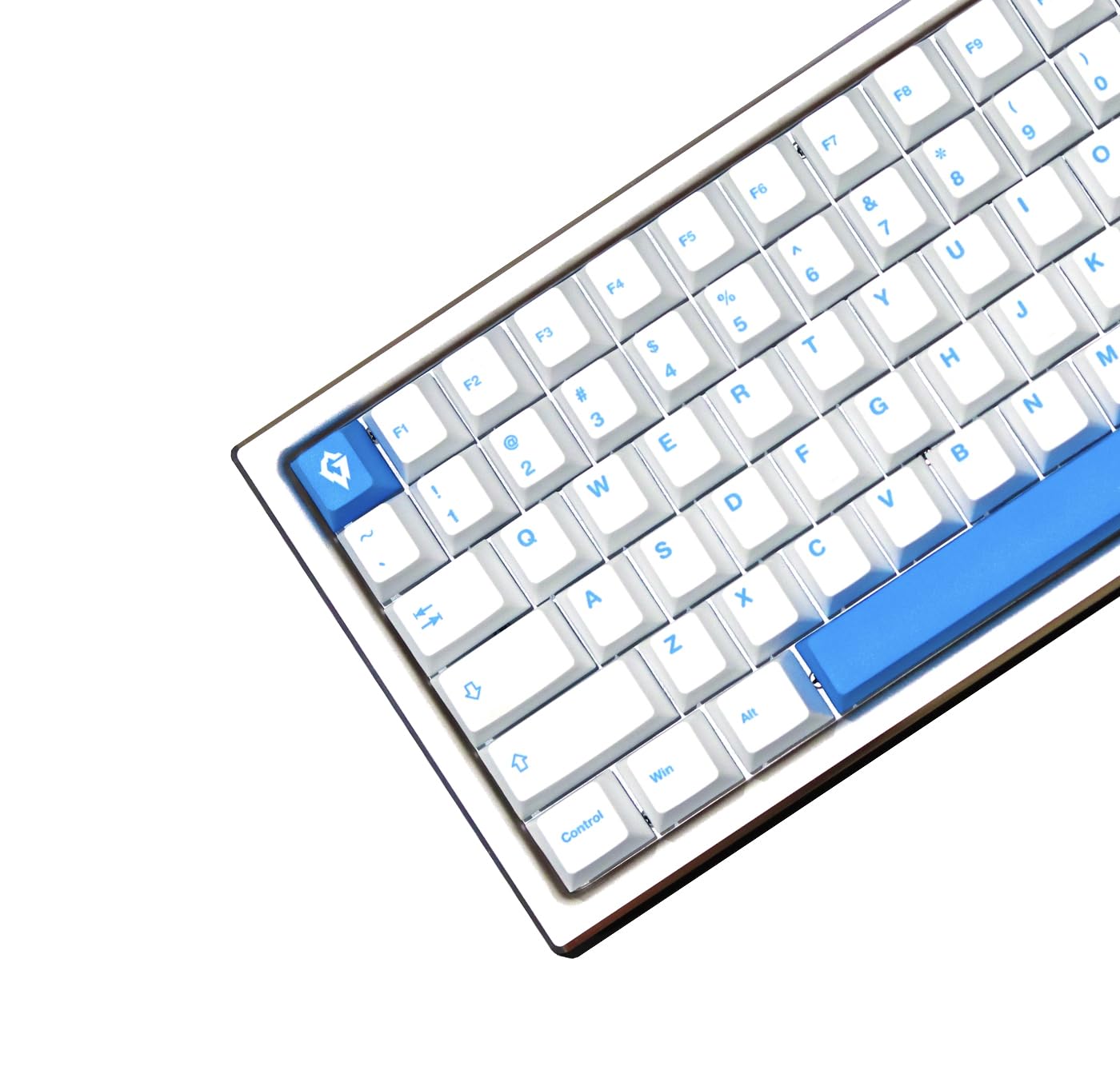 Glacier Blue PBT Dyed Sublimated Cherry Profile Keycaps Full Set for Mechanical Keyboards Compatible with 60%/65%/75%/80%/96%/100% Keyboard Layout (