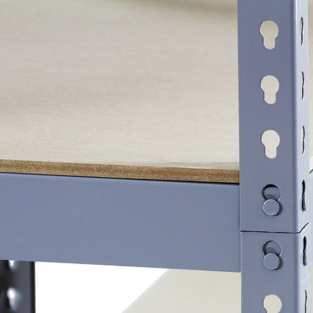 3 Estanterías Metálicas Grises Q-Rax sin Tornillos 120x50x183cm de 5 Estantes Baldas Repisas Capacidad Peso 200kg por Estante Almacenamiento Almacenaje Herramientas Taller Garaje Cobertizo Almacén