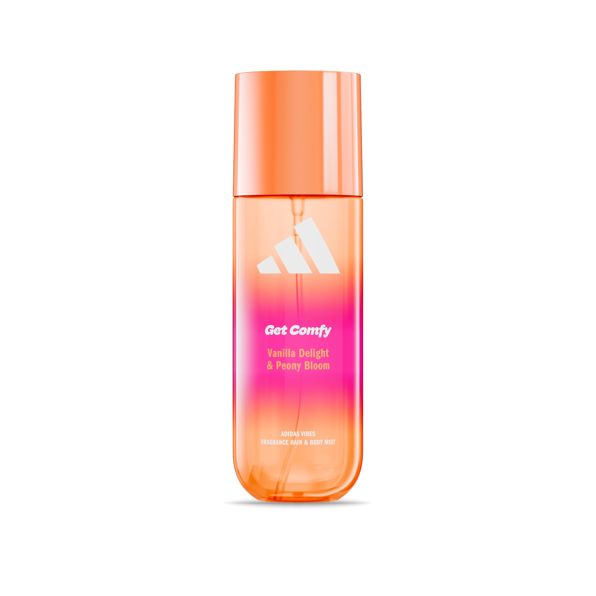 adidas Vibes Get Comfy Acqua profumata spray per corpo e capelli, da Donna, Mood Boosting, Note di Delizia alla Vaniglia e Fiore di Peonia, Per Ogni Occasione, 150 ml
