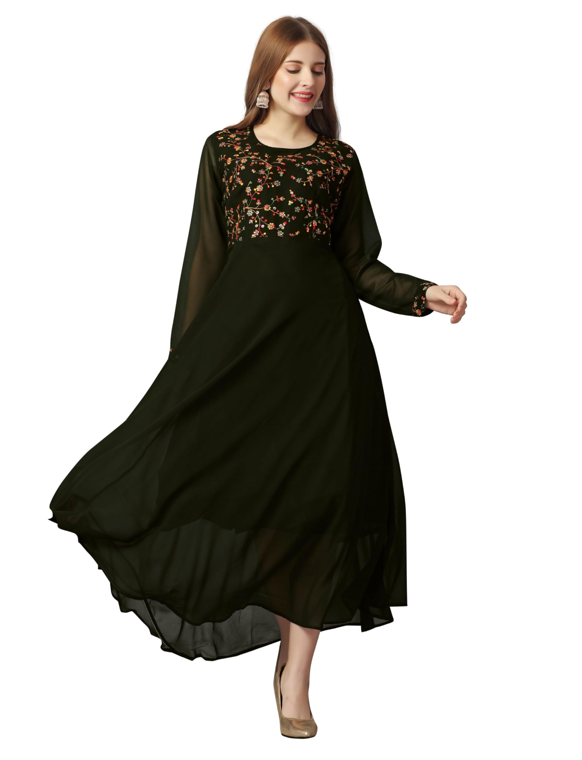 Rainbow CreationsWomen's Georgette Ethnic Long Gown