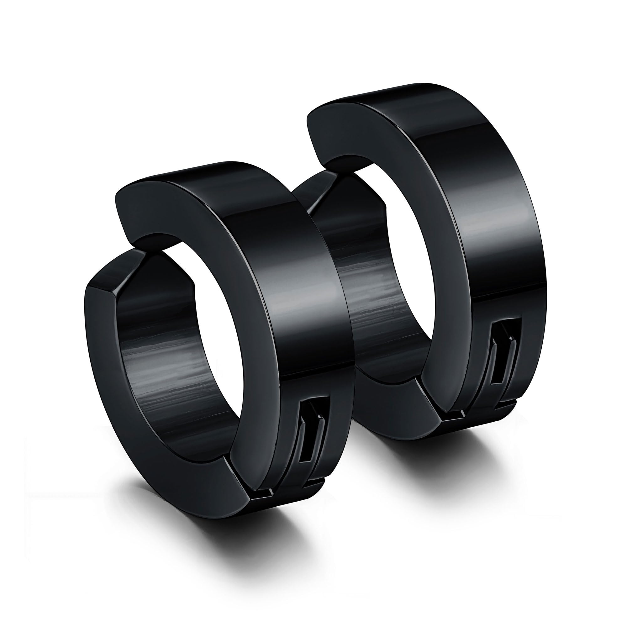 Stainless Steel Mens Womens Clip On Earrings Hoop Huggie Non-Piercing Hypoallergenic