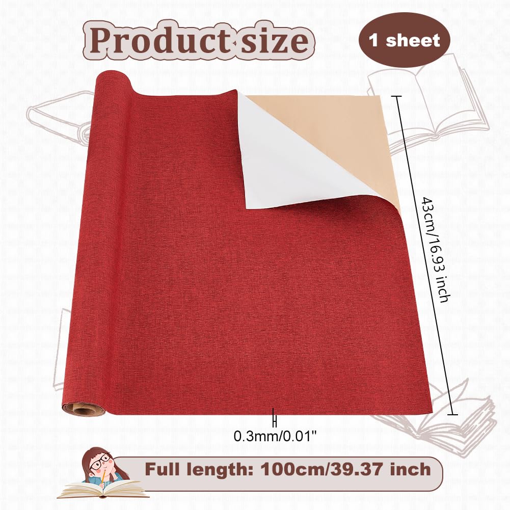 OLYCRAFT Tessuto Autoadesivo per Rilegatura 100x43cm Lino Libri Scatole Regalo Fai Da Te