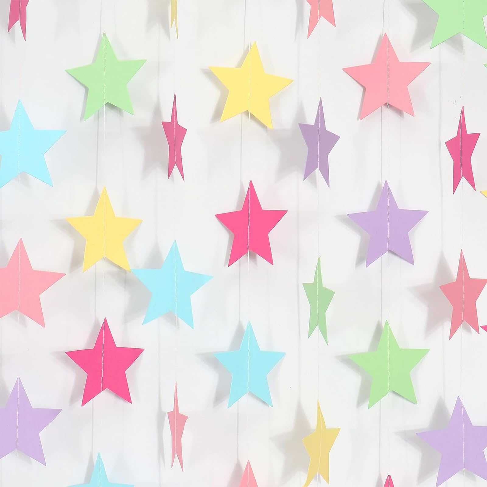 2 Rolls Macaron Star Paper Bunting for Parties