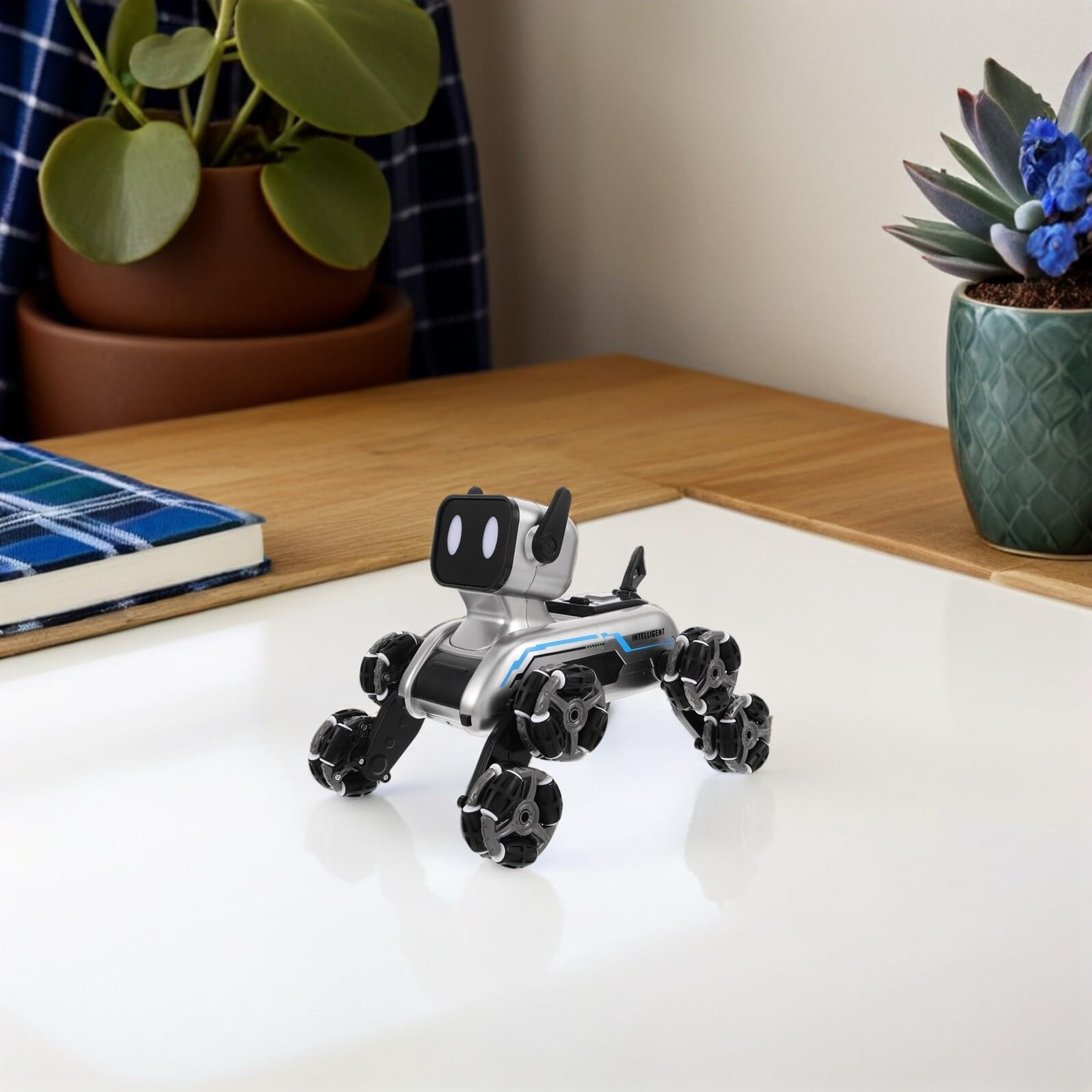 Cane Robot Intelligente Programmabile per Ragazzo Ragazza Ragazza Giocattolo Elettronico Doppia Modalità Rilevamento Gestuale Ruote Adatte Qualsiasi Superficie per Ragazzi e Ragazz