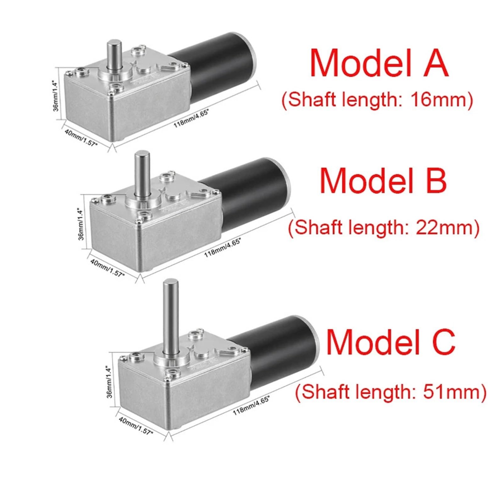 12V 24V DC Motor Reduction Motor with Self-Lock High Torque Turbo Worm Geared Motor Reducer Motor 16mm/22mm/51mm Long Shaft(12V 12RPM,16mm)
