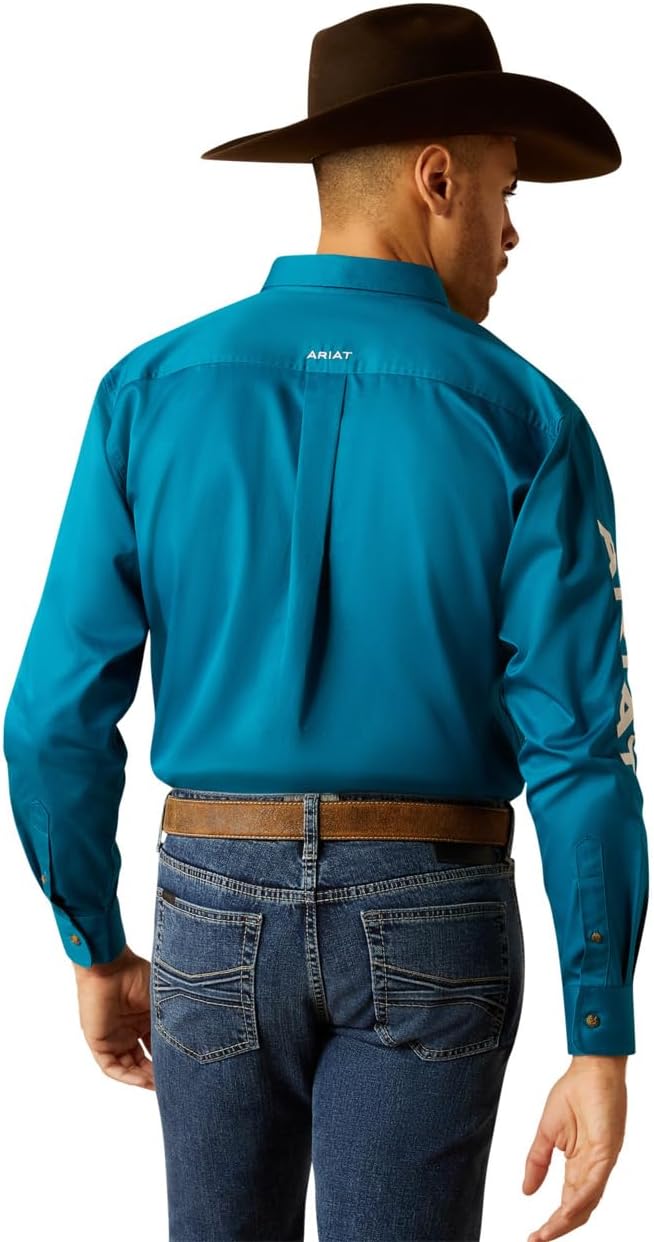 ARIAT Male Team Logo Twill Classic Fit Shirt Sea Scape USA 3X-Large - Image 2