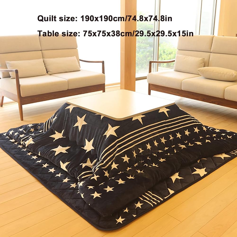 Set da Tavolo Kotatsu, Tavolo Basso riscaldante Elettrico per sedersi sul Pavimento, Dispositivo di Riscaldamento per la Famiglia, Tavolo Quadrato con Stufa Invernale per,