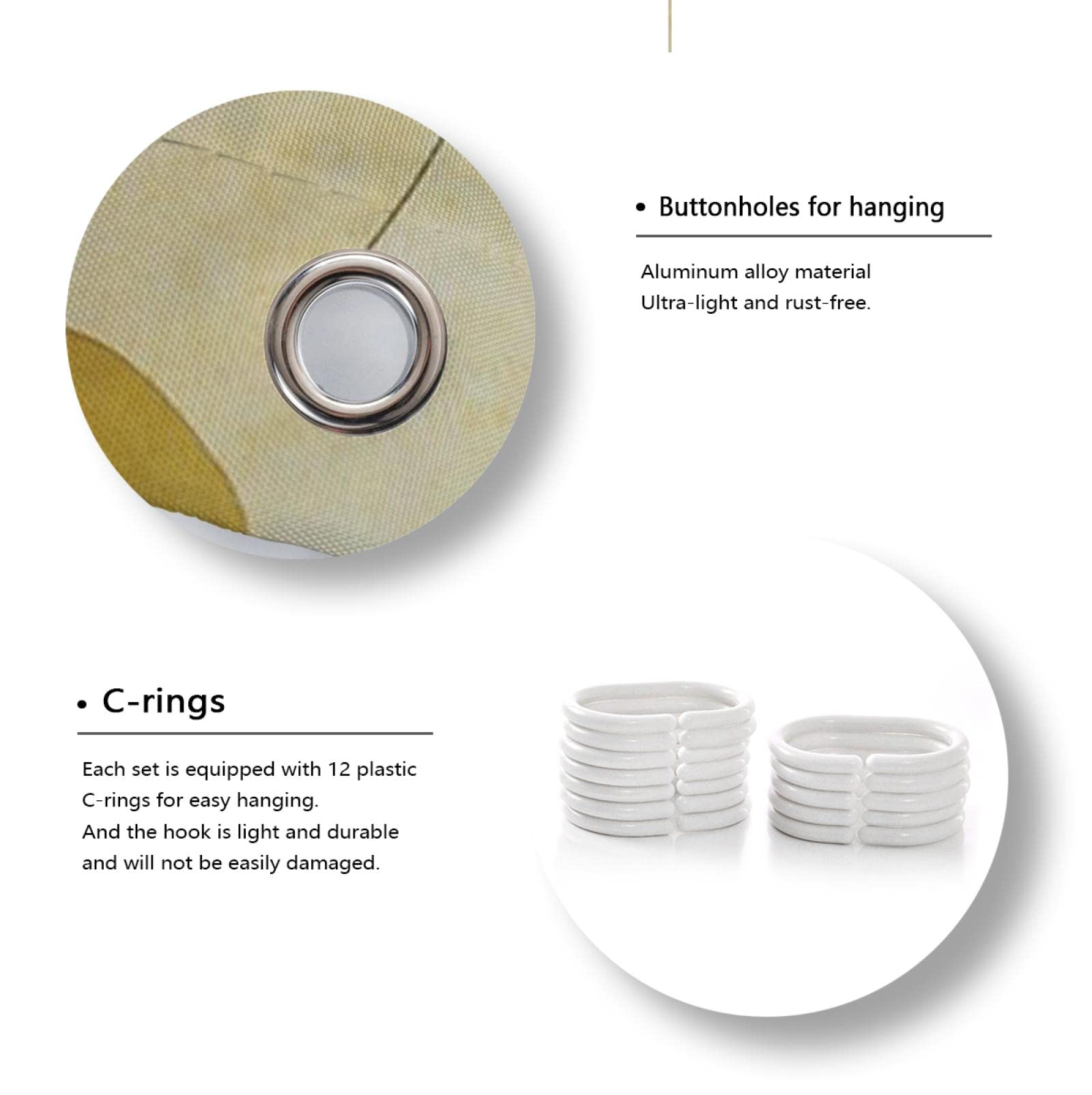 Geometría Cortina de Ducha Amarilla para niños para el baño Artista Pintura Cortina de baño Secado rápido Moderno Cortina de bañera Set con Ganchos