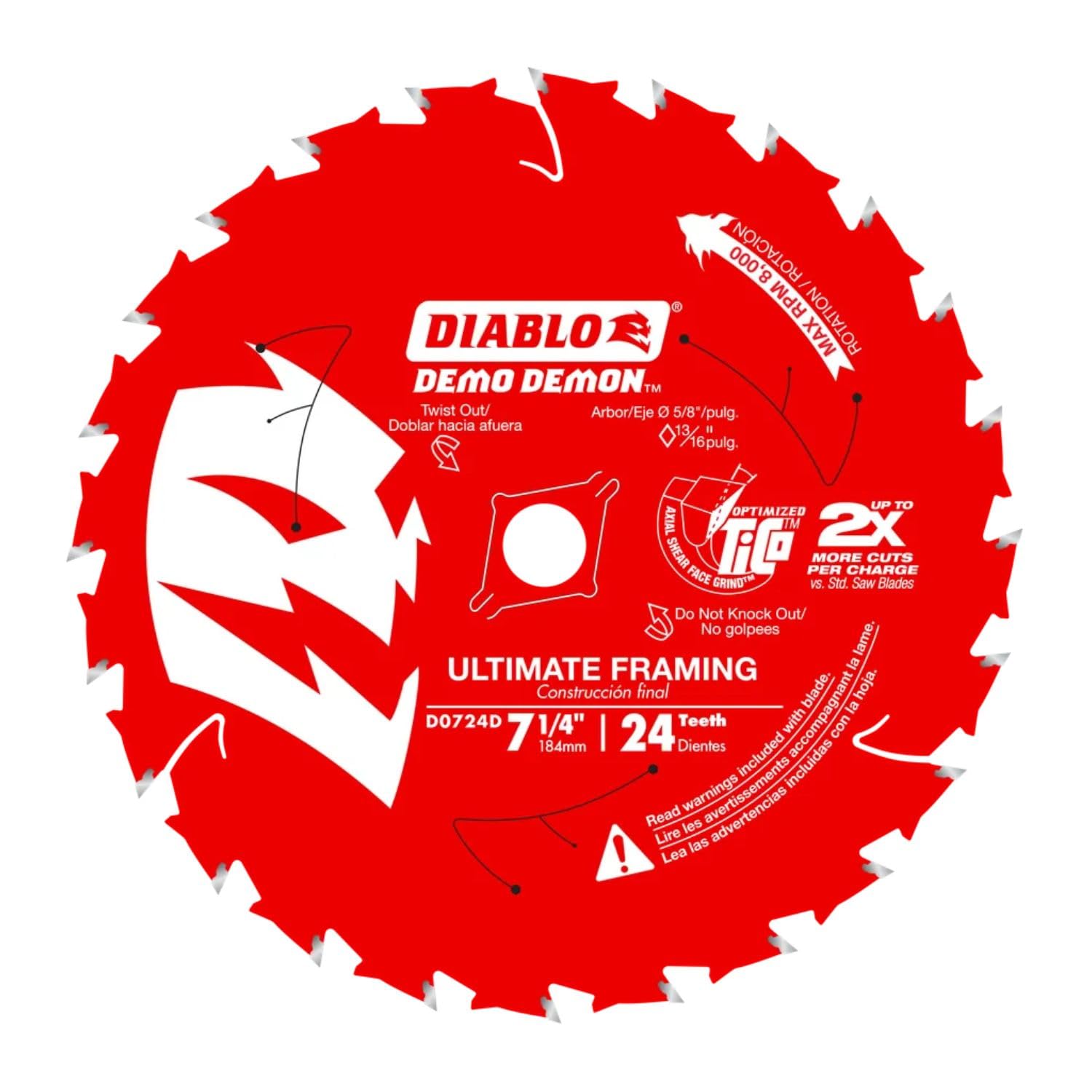 Freud D0724DA 7-1/4-Inch Diablo Demo Circular Saw Blade