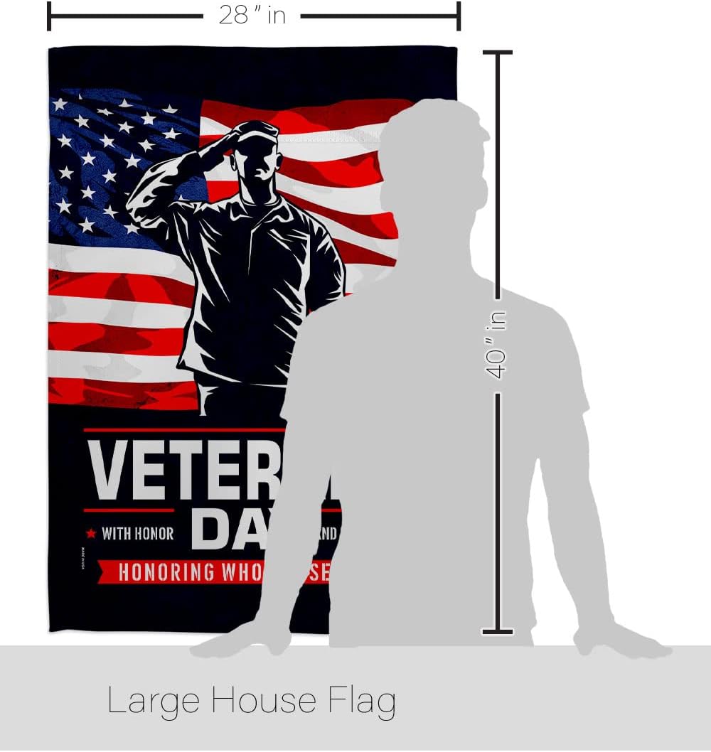 Breeze Decor Honor House Flag Dowel Set Armed Forces Day All Branches Support United State American Military Veteran Decoration Banner Small Garden Yard Gift Double-Sided, Made in USA