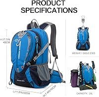 Vista 2 de INOXTO Mochila pequeña de senderismo con bolsa de hidratación de 2L y cubierta contra la lluvia, mochila de hidratación de 25L para viajes