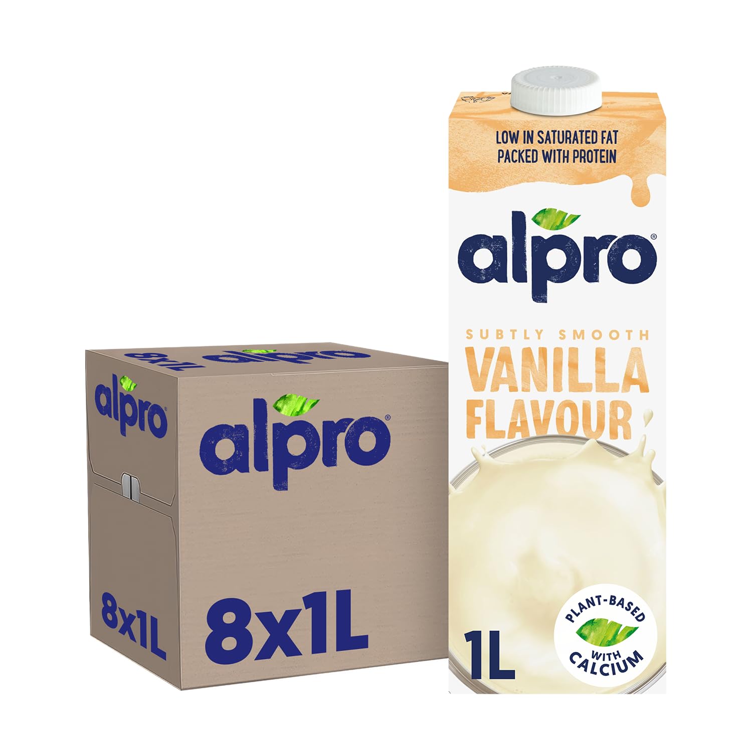Alpro Bebida de Soja Vainilla Vegetal Vegana 8 x 1 L