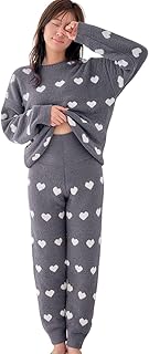 [エメフィール] ハート柄 ニット 腹巻付き 長袖 上下セット[上下セット] レディース