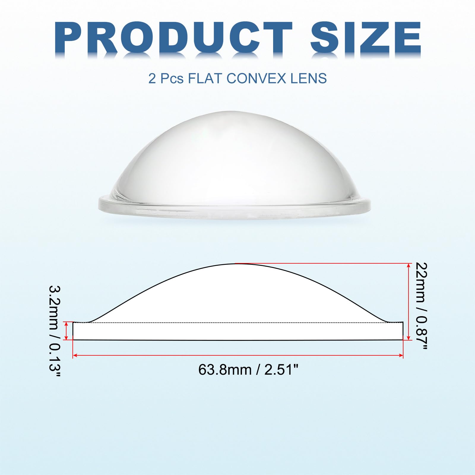 PATIKIL Diameter 63.8mm Flat Convex Lens - Image 2