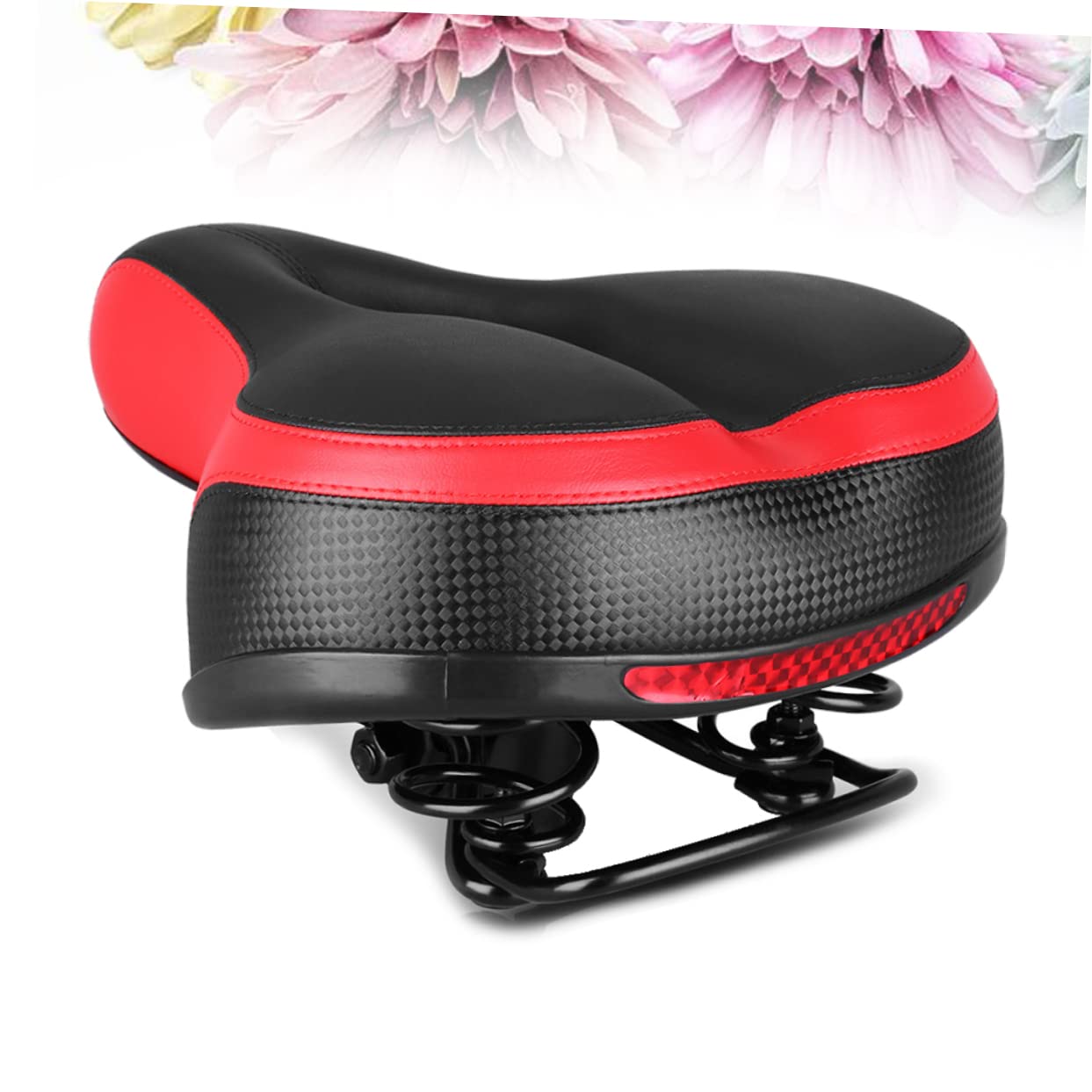 GALPADA Sella per Bici da Corsa con Imbottitura in Spugna Traforata e Rivestimento in Pelle in Superfine Sella Ergonomica Scanalatura per Comfort e Ventilazione Adesivi Riflettenti