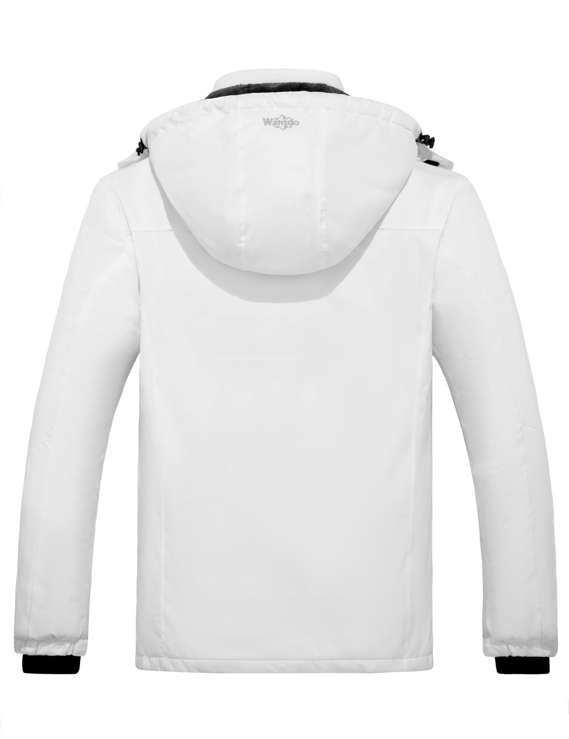 Wantdo Giacca da Sci Montagna Calda Invernale Parka da Neve Imbottita Cappotto da Snowboard in Pile Giubbotto con Cappuccio Impermeabile Uomo