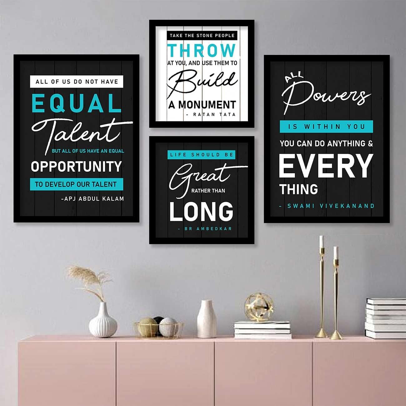 kotart Paper - Quotes Posters With Frame For Home And Office Wall Decor - Inspirational Quotes Wall Frames (11 X 14 Inch Framed) (Black)