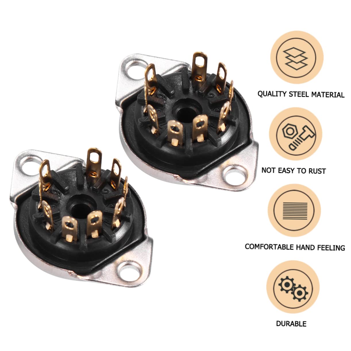 BESTonZON 4 Pièces Amplificateur Audio guitare prise de Tube électronique 9 broches support de douille tube Base à 9 broches pour guitare Prise électronique à