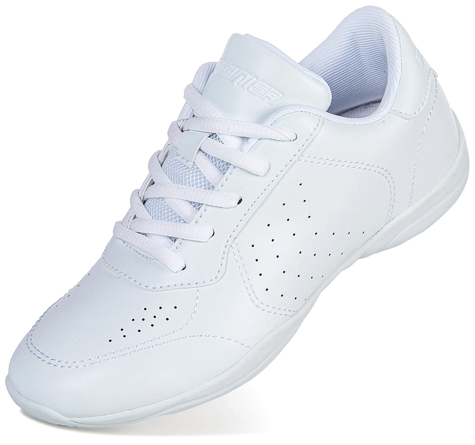 FUQIAO Girls White Cheer Shoes Women Lightweight Cheerleading Shoes
