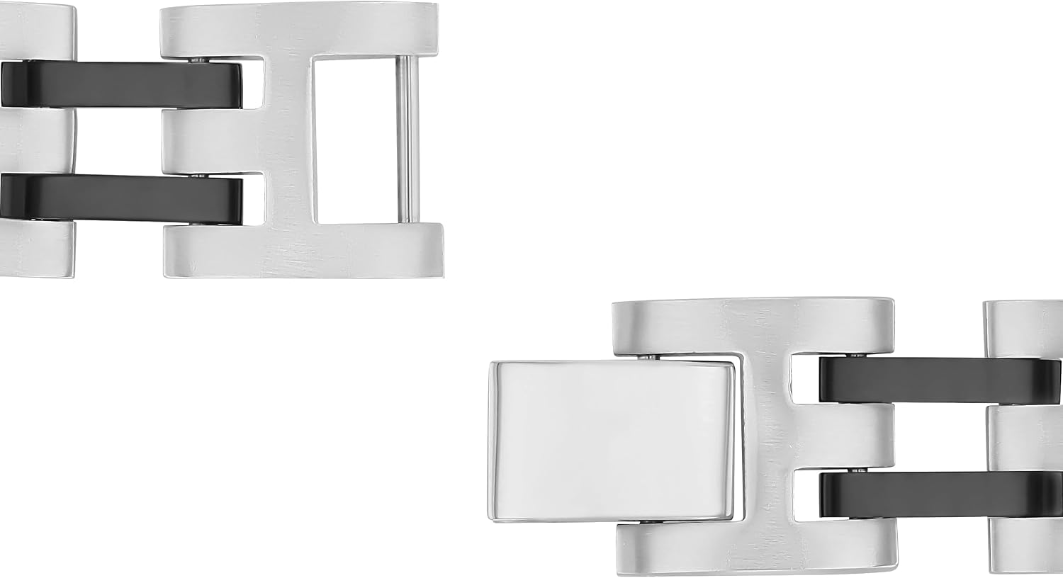 Men’s 8.5” Stainless Steel ID Link Bracelet - Luxe Contrast