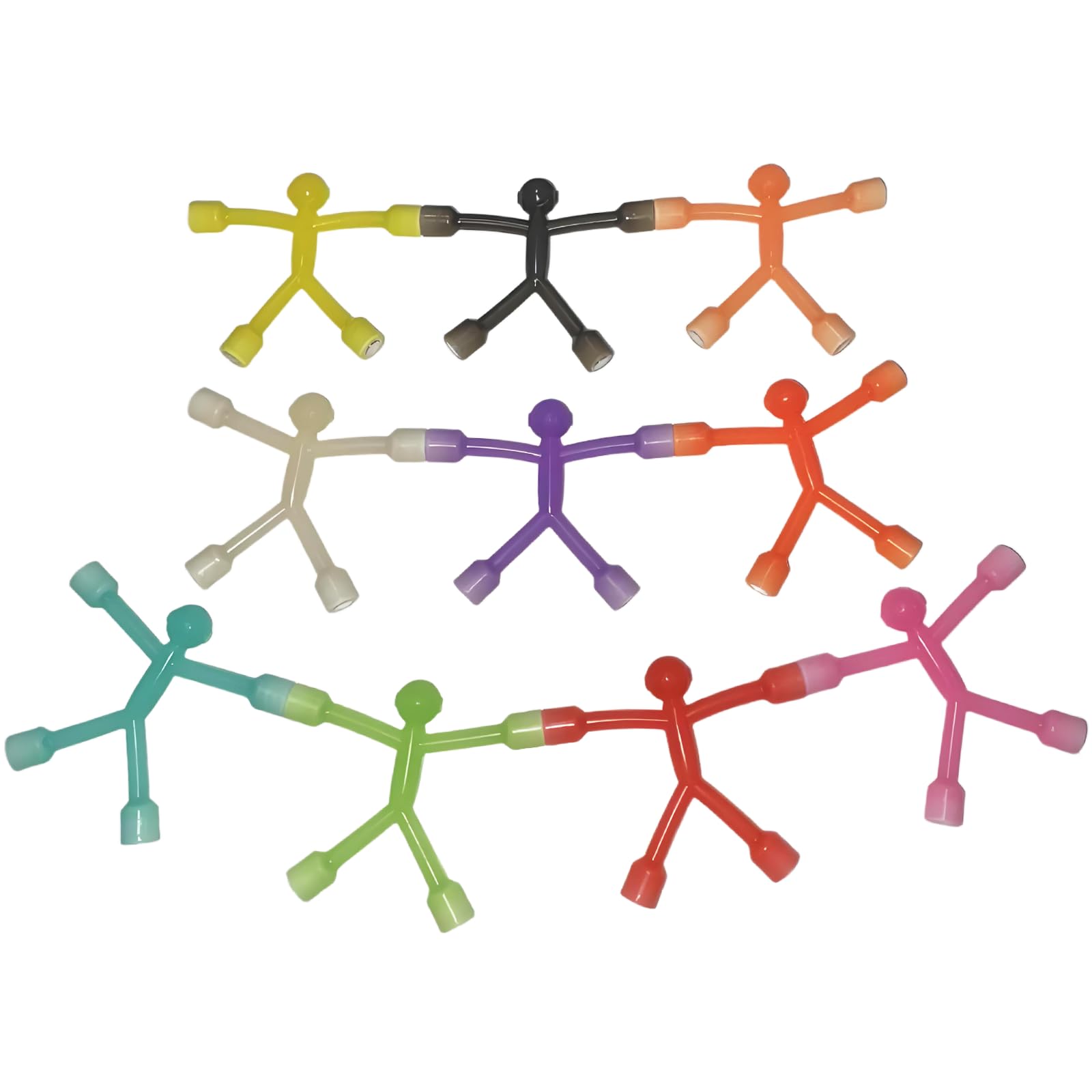 10 Pcs Mini Man Magnetic People, Multi-Color Silicone Humanoid Magnetic Gizmo, Travel Fun Toys
