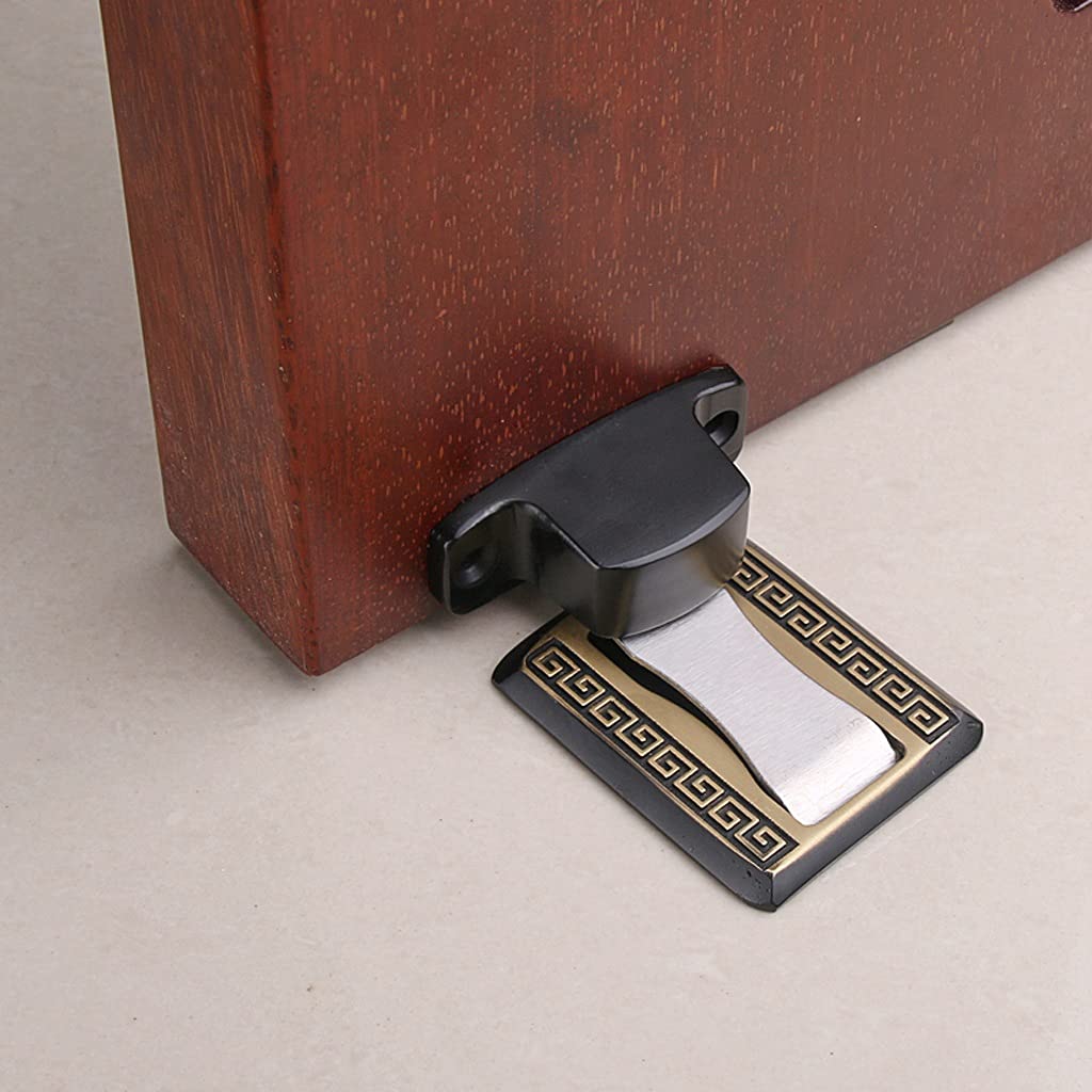 Dcymi Black Bronze Bedroom Door Zinc Absorption Alloy Strong Buffer Silent Anti-Collision Block Punch Invisible Resistance