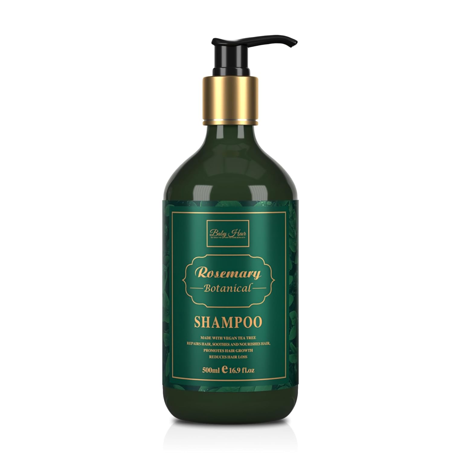 BABY HAIR - Rosemary Shampoo, Sulfate-Free Rosemary Shampoo for Women and Men, Rosemary and Tea Tree Shampoo with Hyaluronic Acid, Natural Hair Growth Shampoo, 16.9 fl. oz.