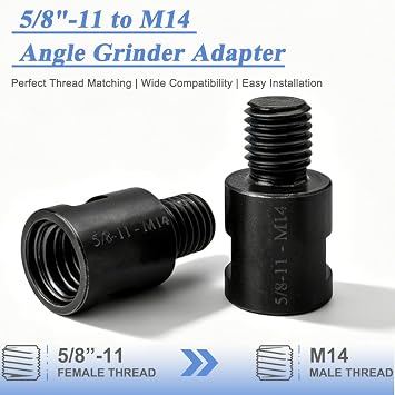 Wolfride 5/8-11 to M14 Angle Grinder Attachment Adapter 5/8-11 female to M14 male adapter (2 Pcs)