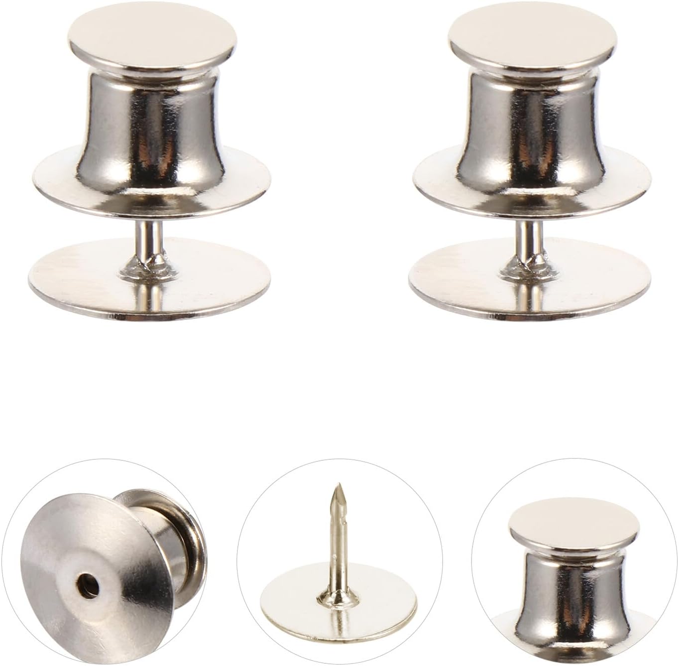 50 Sets Flat Clutch Tie Tacks Nickel Base Copper Pin Backs for Scarfs Bags Clothes Making DIY Crafts Fastener Accessories