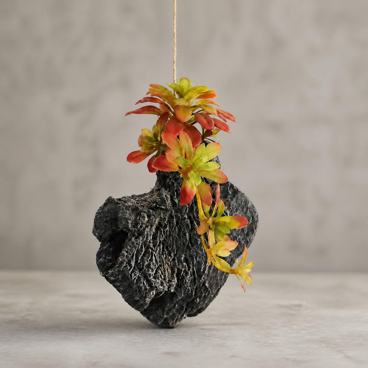 Roccia Artificiale da Giardino, Roccia PU 8 + succulenta verde