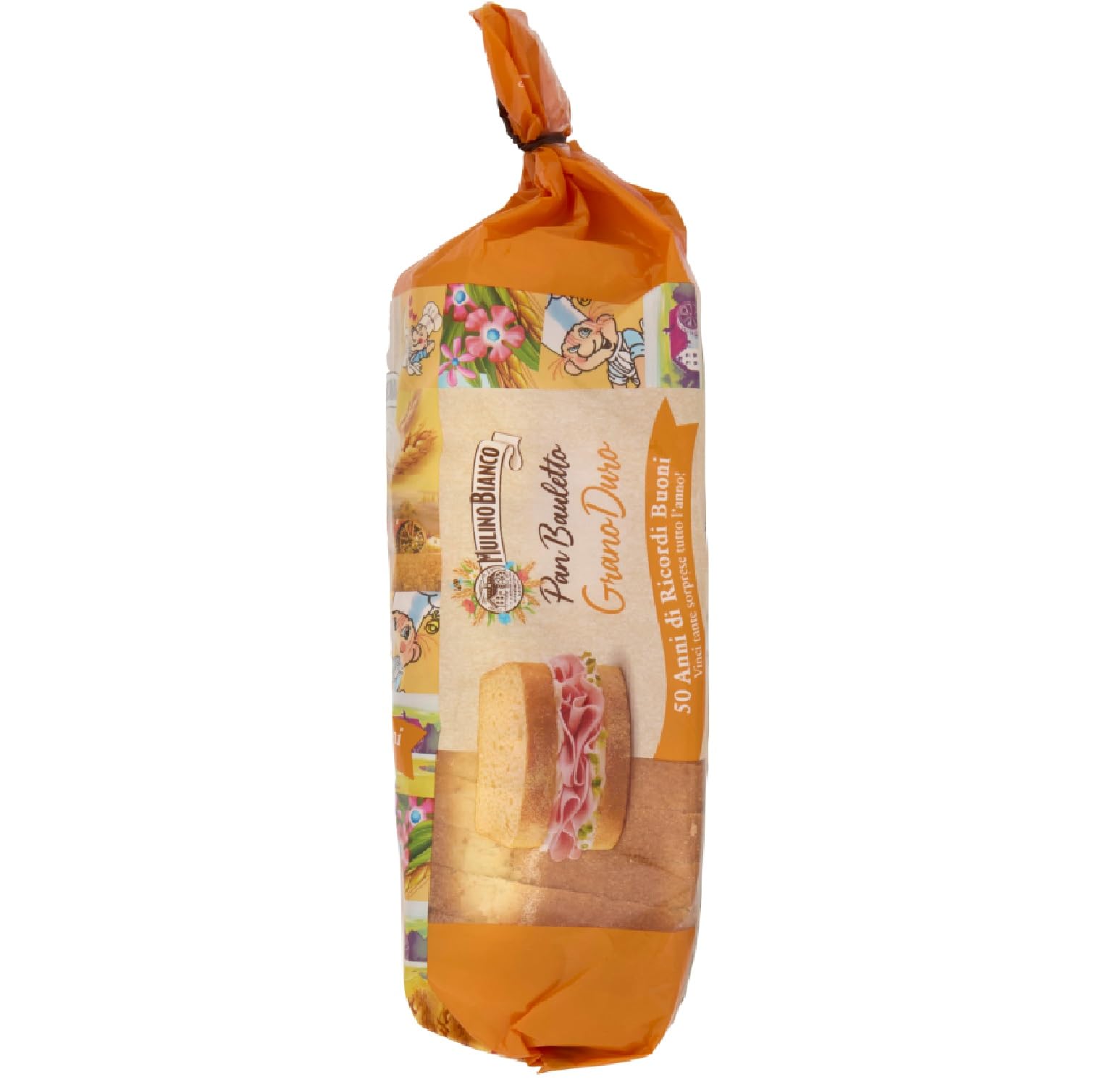 Mulino Bianco Pan Bauletto al Grano Duro 400g, Hartweizengrießbrot 8x400gr + Italian Gourmet polpa 400gr