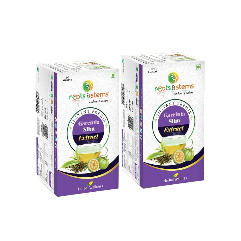 roots & stems Slim Tea Garcinia Cambogia | Instant Premix Extract Powder with Probiotic Herbal Tea | For Weight Loss Management | 60g (3gx20 Sachets) Pack of 2 (B0B4G5HWRL) Amazon Price History, Amazon Price Tracker