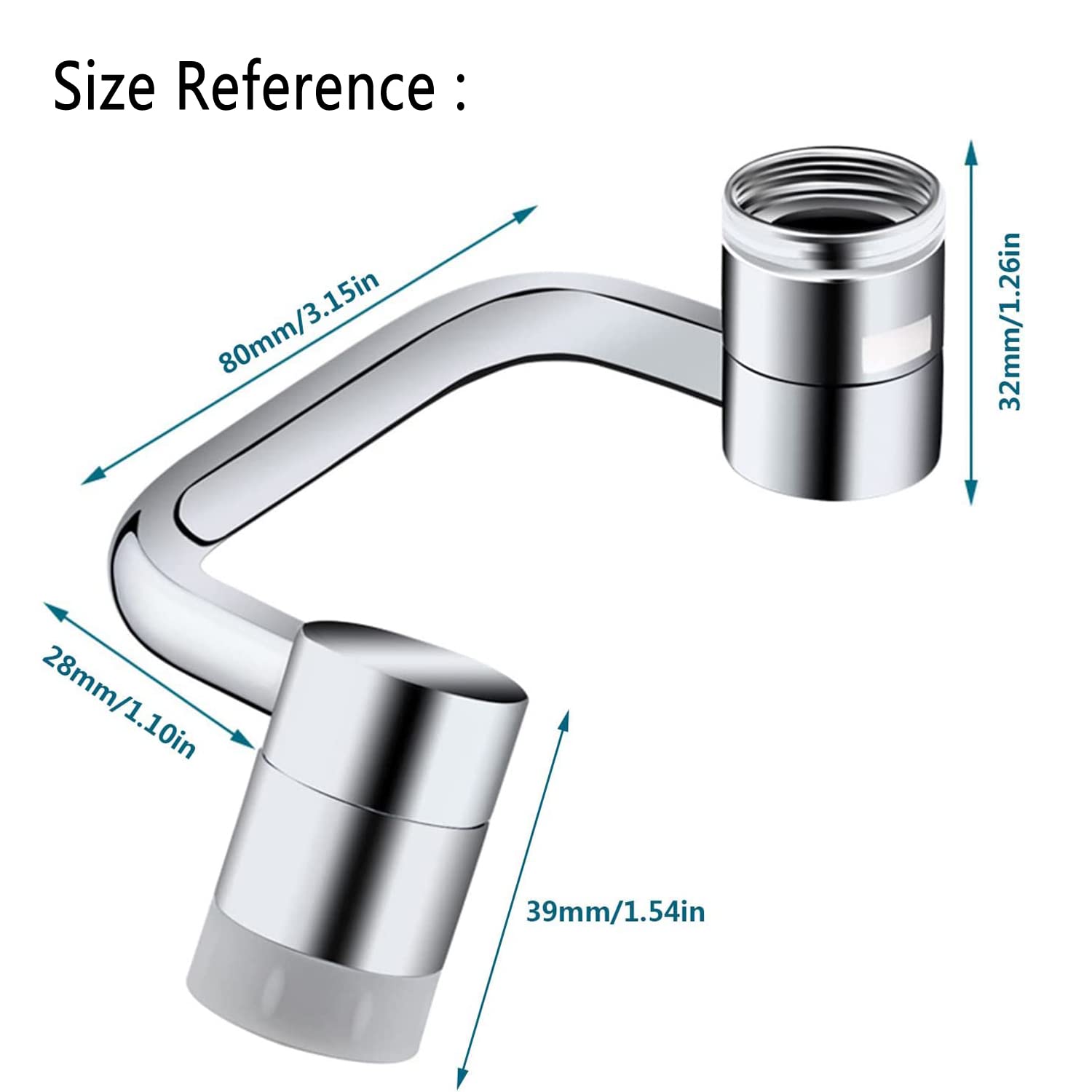 Rotating Faucet Aerator - 1080° Swivel & 2 Flow Modes -6