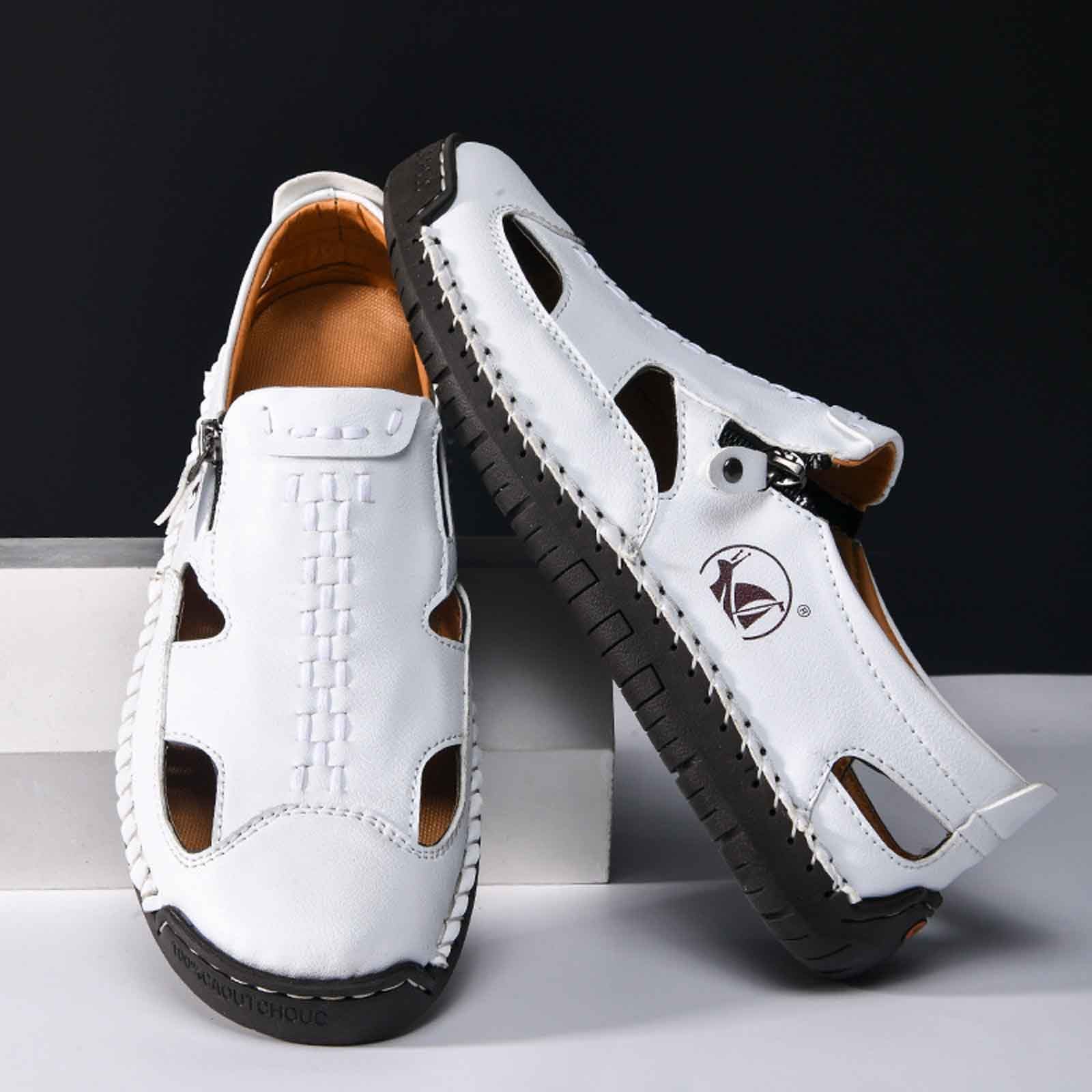 Chaussure Homme Ete Sandale Homme Sandales Confortable Plage Marche Chaussures Pieds Larges Hommes Cuir Été 48 Piscine Pied Large Flexible Barefoot Sandals Randonnée 45 Blanches Plastique D De Corde
