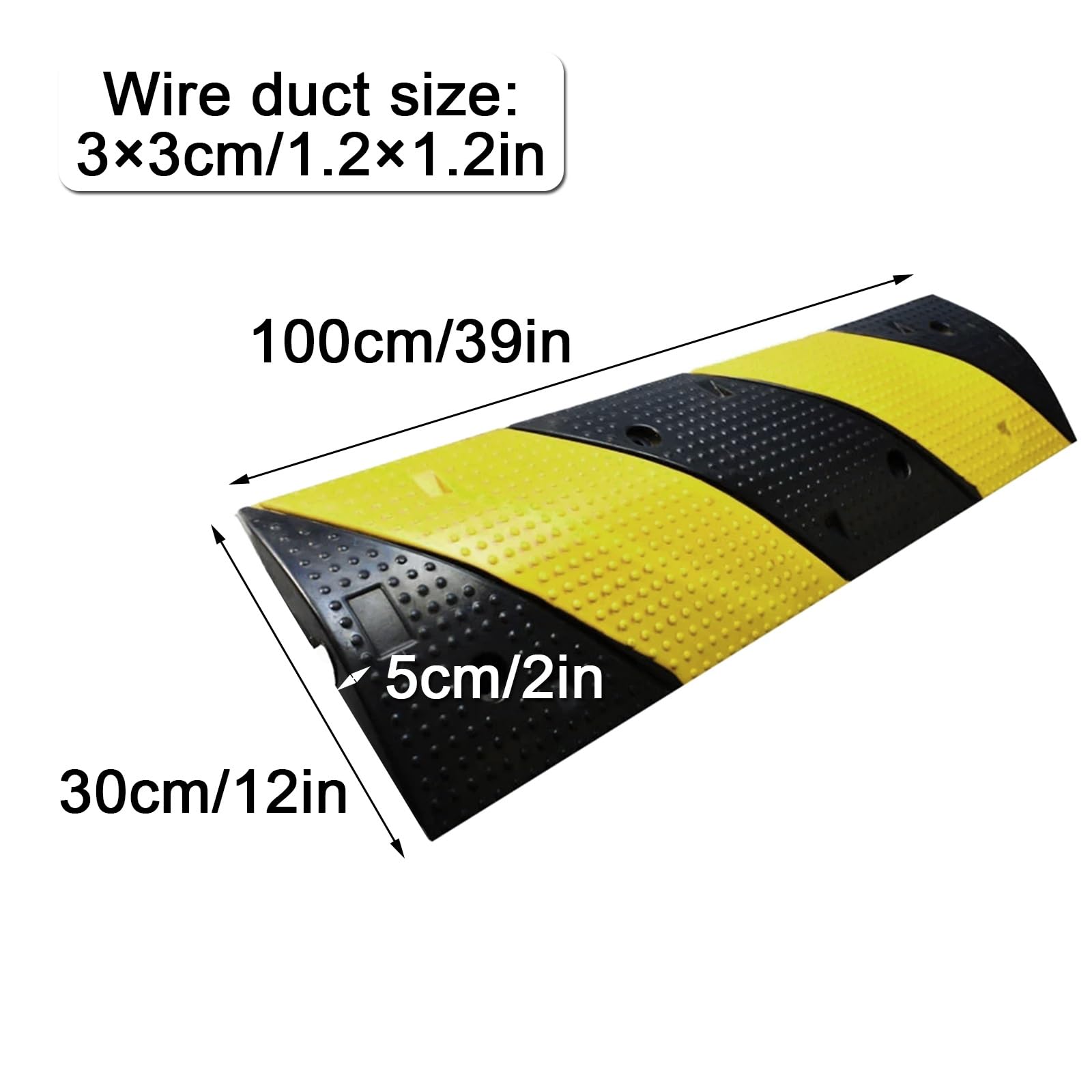 Pasacables Suelo, Protector de Cables, Reductor de Velocidad de 1 Canal, Material de Goma, Capacidad de Carga Nominal de 2 T