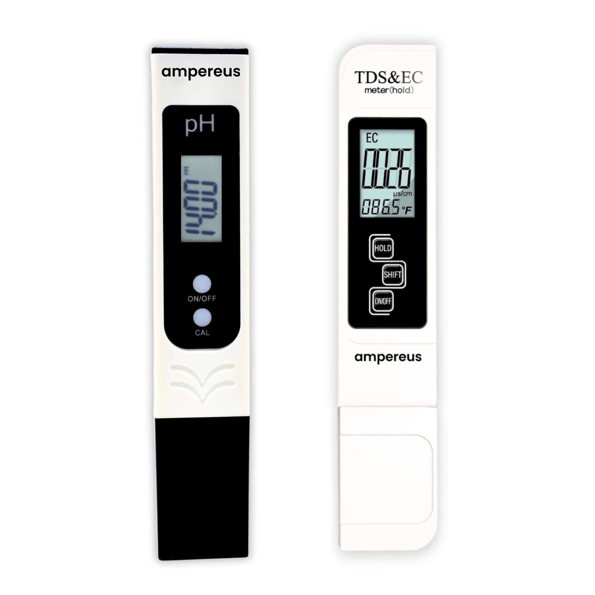 AMPEREUS® Digital EC, TDS & Auto pH Meter Combo | Water Quality Tester for Home, RO, Aquarium, Hydroponics & More | Accurate Water Purity, pH Level & TDS Checker for Reliable Water Testing