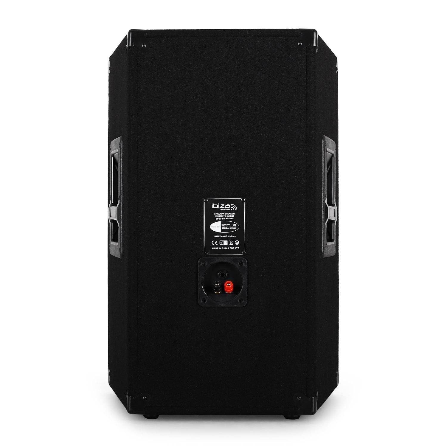 Paire d'enceinte Sono passive IBIZA DISCO10B TRAPEZOIDALE 10" 800W BassReflex + Table de Mix + Câble PC