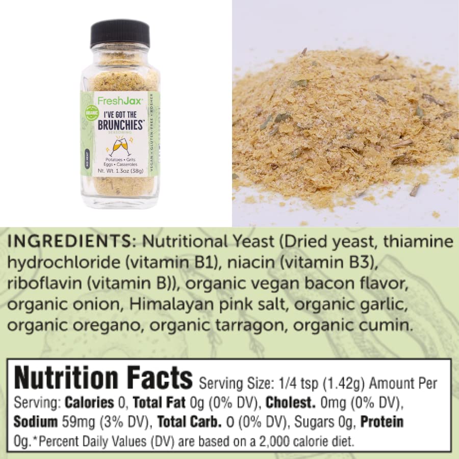 Miniatura 6 de FreshJax Especias orgánicas  Paquete grande Sunrise Scramble  5 condimentos de tamaño muestra y 1 botella extra grande de tofu Scramble