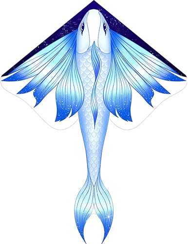 Kites - Cometas gigantes de peces de playa, fáciles de volar, fáciles de montar, adecuadas para juegos y actividades familiares al aire libre