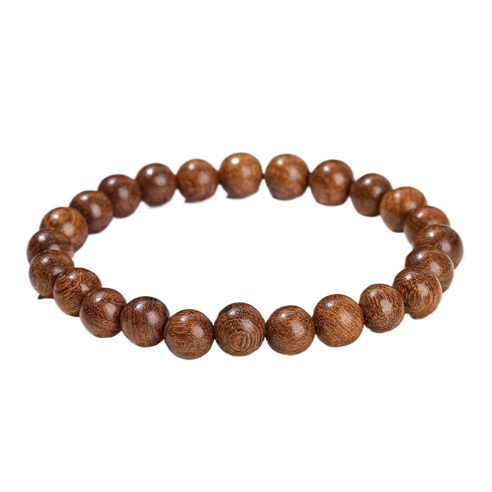 Genérico Pulsera de sándalo seda con cuentas madera, pulsera elástica hecha a mano Vintage for hombres y mujeres
