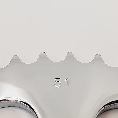 Miniatura 4 de Conversión de 51 dientes de correa a cadena, piñón trasero cromado de 5 radios con desplazamiento de 0.386 in para más de 2000 modelos Harley