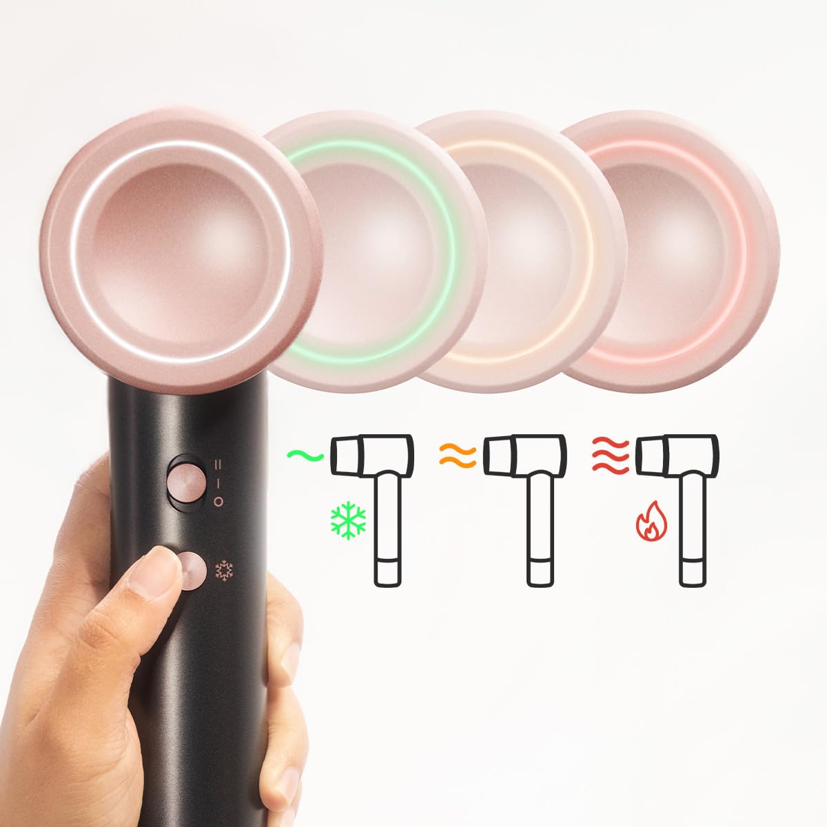 Cecotec Sèche-Cheveux à Ions - DryGlam 2in1 Sensor Champagne. 1400W, 110000rpm, Technologie de Capteur de Température, Moteur Brushless, 2 Vitesses et 3 Températures, Embout Concentrateur et Diffuseur