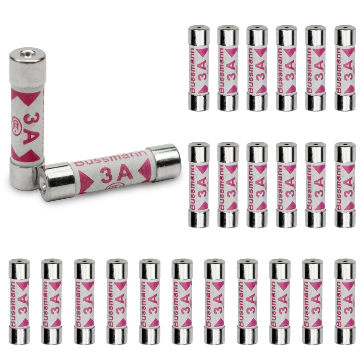 Innfeeltech 240 Volt 6.3 * 25mm BS1362 Ceramic Tube Fuse, 3A 25 pcs